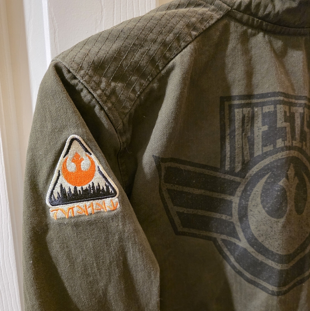 Olive Green Utility Jacket with Rebel Patch - Picture 4 of 4